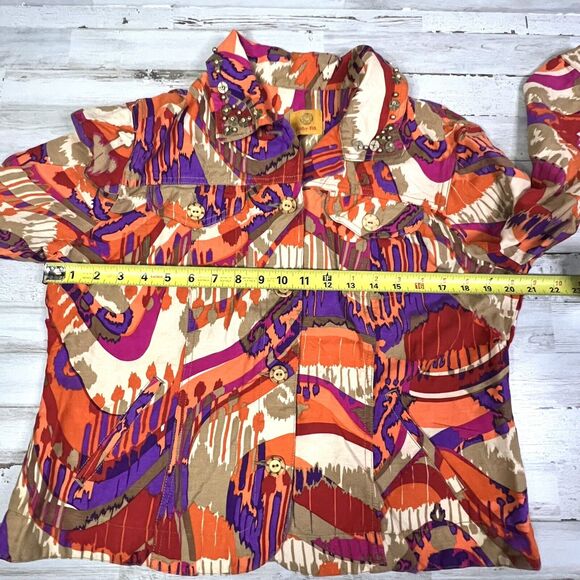 Ruby Rd. Women's Size 12 Blazer And Skirt Suit 2 Piece Set Multi-Color Boho - Picture 8 of 15